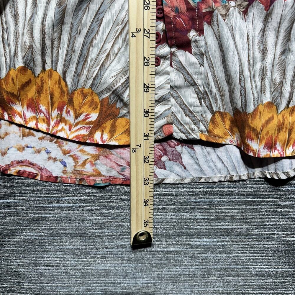 Roper Shirt Men's Large Red Floral Western Rdeo Long Sleeve Button Up Vintage - Picture 9 of 14